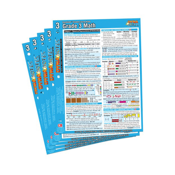 Grade 3 Math Student Course Notes 10-Pack