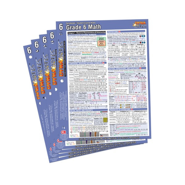 Grade 6 Math Student Course Notes 10-Pack