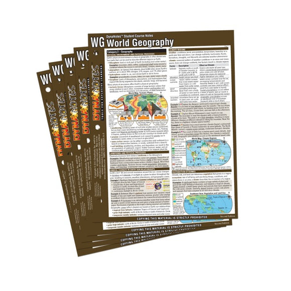 Legacy World Geography Student Course Notes 10-Pack