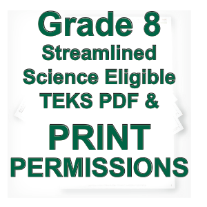 PDF & Print Permissions, Grade 8 Science Streamlined SCNs