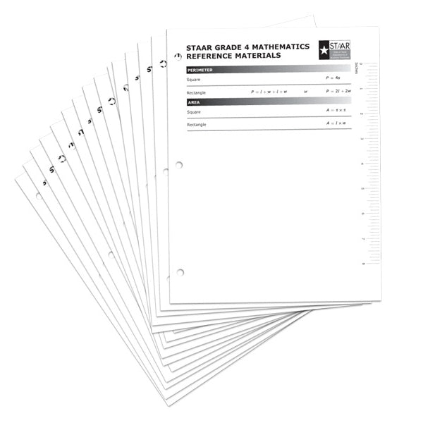 TEA Grade 4 Math Reference Chart 30-Pack