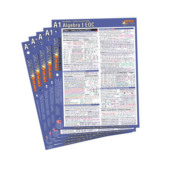 Algebra I Student Course Notes 10-Pack